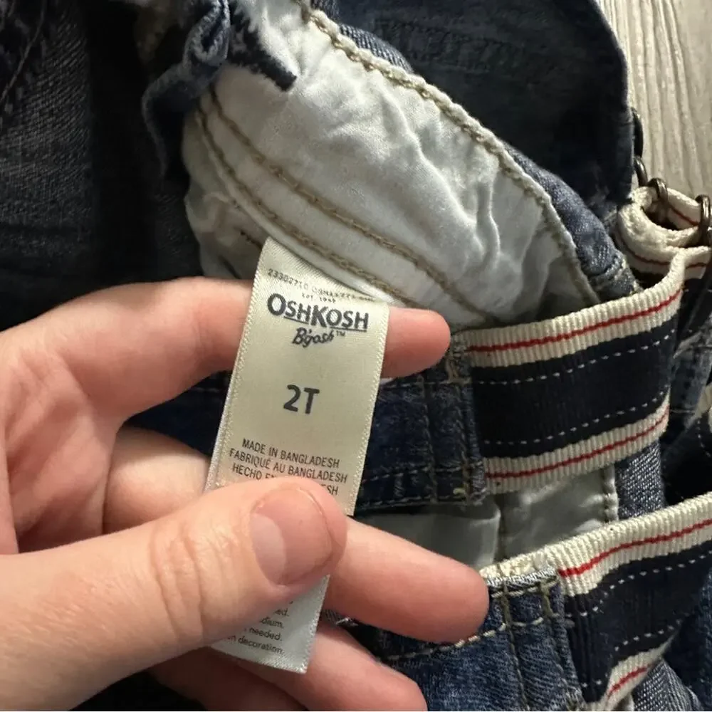 Vintage OshKosh b'Gosh Denim Medium Wash Kid's Overalls Size 2T‎